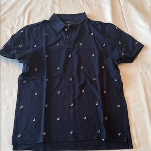J. Crew Navy Polo with Nautical Pattern